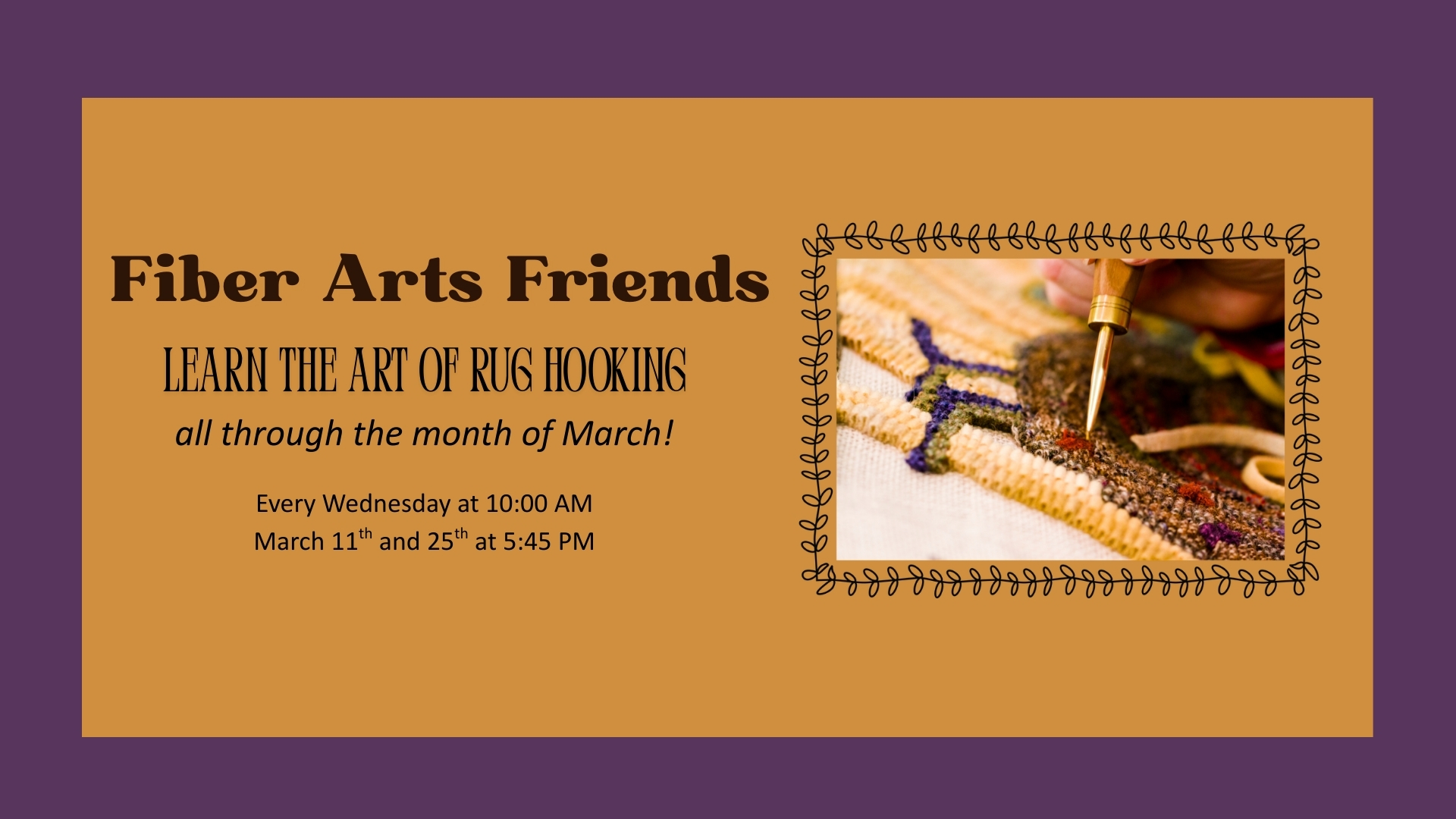 Learn the Traditional Art of Rug Hooking